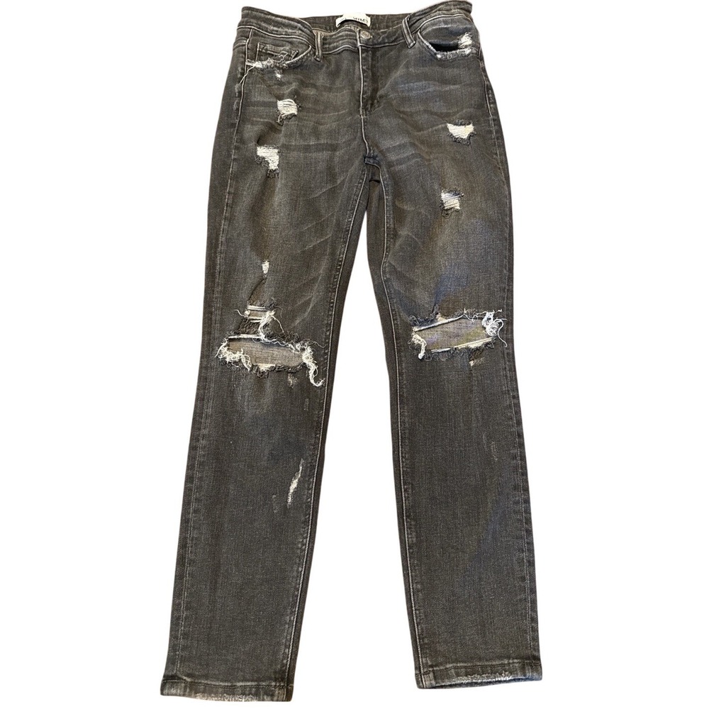 Vervet‎ Los Angeles Black Distressed Skinny Ankle Jeans Size 31 V2137 Denim READ